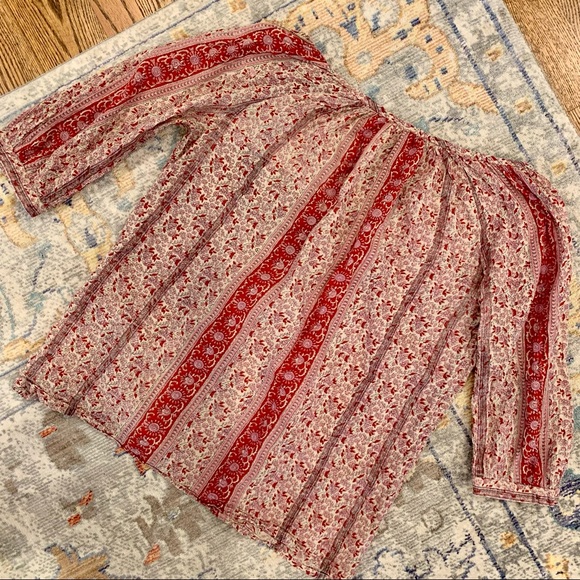 Pretty 3/4-sleeve cotton boho blouse - Picture 2 of 3